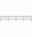 Garden Fence with Spear Top Steel (1.25-1.5)x6.8 m Black