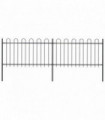 Garden Fence with Hoop Top Steel 3.4x1 m Black