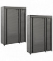 vidaXL Folding Wardrobes 2 pcs Grey 110x45x175 cm Fabric