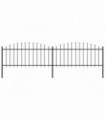 Garden Fence with Spear Top Steel (0.5-0.75)x3.4 m Black