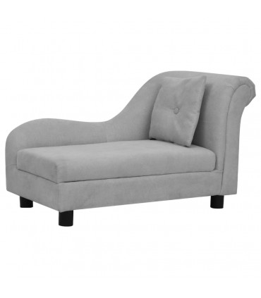 Dog Sofa with Pillow Grey 83x44x44 cm Plush