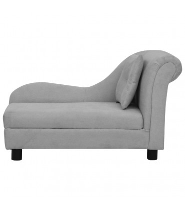 Dog Sofa with Pillow Grey 83x44x44 cm Plush