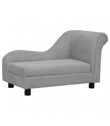Dog Sofa with Pillow Grey 83x44x44 cm Plush