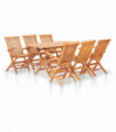 vidaXL 7 Piece Folding Outdoor Dining Set Solid Teak Wood