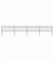 Garden Fence with Hoop Top Steel 6.8x0.8 m Black