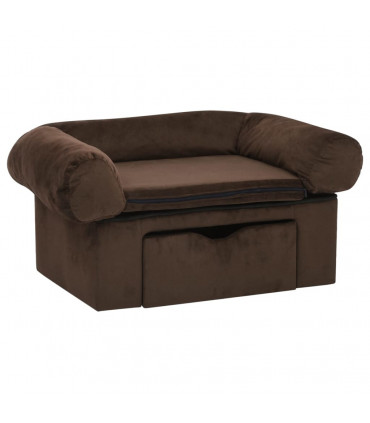 Dog Sofa with Drawer Brown 75x50x38 cm Plush