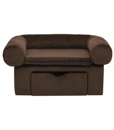 Dog Sofa with Drawer Brown 75x50x38 cm Plush