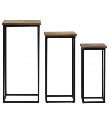 3 Piece Plant Table Set Reclaimed Teak