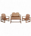 4 Piece Outdoor Lounge Set Solid Acacia Wood