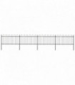 Garden Fence with Hoop Top Steel 6.8x1 m Black