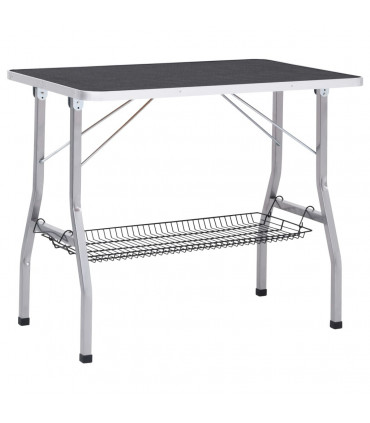 Adjustable Dog Grooming Table with 2 Loops and Basket