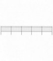 Garden Fence with Hoop Top Steel 8.5x1 m Black