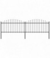 Garden Fence with Spear Top Steel (1.25-1.5)x3.4 m Black