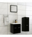 Bathroom Furniture Set Black Engineered Wood