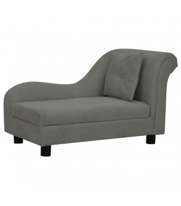 Dog Sofa with Pillow Dark Grey 83x44x44 cm Plush