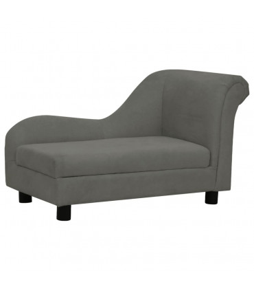 Dog Sofa with Pillow Dark Grey 83x44x44 cm Plush
