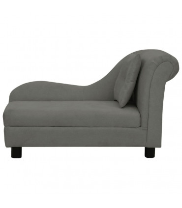 Dog Sofa with Pillow Dark Grey 83x44x44 cm Plush