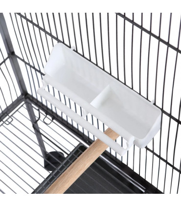 Bird Cage with Roof Black 66x66x155 cm Steel