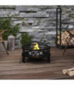 vidaXL Fire Pit with Poker 50 cm XXL Steel