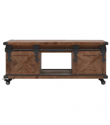 Coffee Table Solid Fir Wood 91x51x38 cm Brown