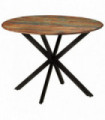 Dining Table Ø110x78 cm Solid Wood Reclaimed and Steel