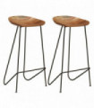 vidaXL Bar Stools 2 pcs Solid Acacia Wood