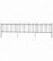 Garden Fence with Hoop Top Steel 5.1x1 m Black