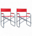 vidaXL Director's Chairs 2 pcs Steel Red