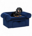 Dog Sofa with Drawer Blue 75x50x38 cm Plush