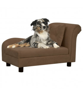 Dog Sofa with Pillow Brown 83x44x44 cm Plush