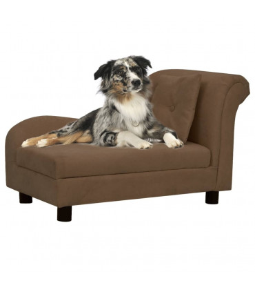 Dog Sofa with Pillow Brown 83x44x44 cm Plush