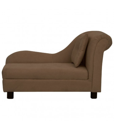 Dog Sofa with Pillow Brown 83x44x44 cm Plush