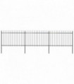 Garden Fence with Spear Top Steel 5.1x1.2 m Black
