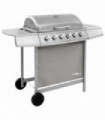 Gas BBQ Grill with 6 Burners Silver (FR/BE/IT/UK/NL only)