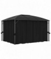 Gazebo with Curtains 400x300x265 cm Anthracite
