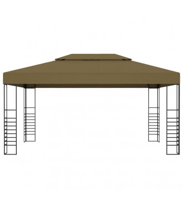 Gazebo with LED String Lights 3x4 m Taupe