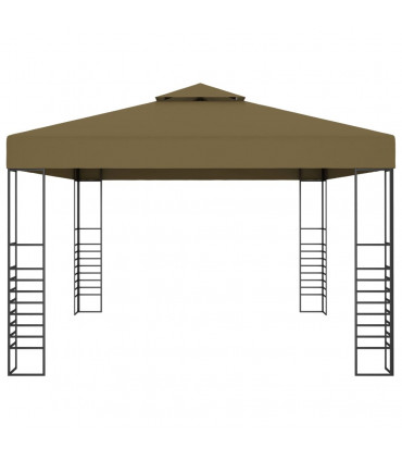 Gazebo with LED String Lights 3x4 m Taupe