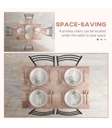 HOMCOM 5 Piece Dining Table and Chairs Set, Space Saving Table and 4 Chairs