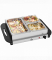 HOMCOM 6L Electric Food Warmer Buffet Server with Lids Cool Touch Handles