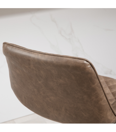 HOMCOM Bar Stools Set of 2, Adjustable Bar Chairs 360° Swivel for Kitchen Brown