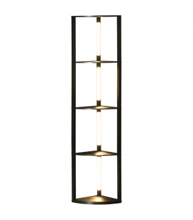 Floor Lamp Black HOMCOM Corner Floor Lamp with Dimmable Warm White LED Light