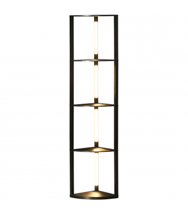 Floor Lamp Black HOMCOM Corner Floor Lamp with Dimmable Warm White LED Light