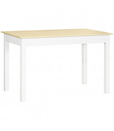 HOMCOM Dining Table for 4 to 6 Kitchen Table with Thick Legs Oak Wood Grain