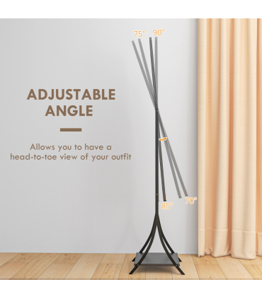 HOMCOM Freestanding Full Length Mirror Adjustable Full Body Mirror w/ Shelf