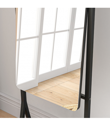 HOMCOM Freestanding Full Length Mirror Adjustable Full Body Mirror w/ Shelf