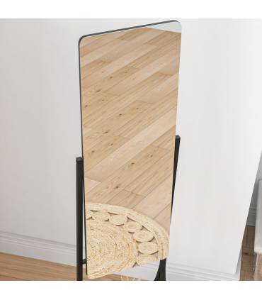 HOMCOM Freestanding Full Length Mirror Adjustable Full Body Mirror w/ Shelf