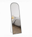 HOMCOM Full Length Mirror with Aluminium Alloy Frame Hanging or Leaning Black