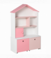 Baby Toy Wood Organizer Pink MDF board Pink Chest Drawer with Wheels