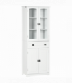 HOMCOM Kitchen Cupboard Storage Cabinet Adjustable Shelves, Glass Door, 160cm