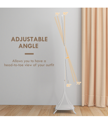 LED Lighted Full Length Mirror White 42L x 37W x 155.5H cm Adjustable Brightness